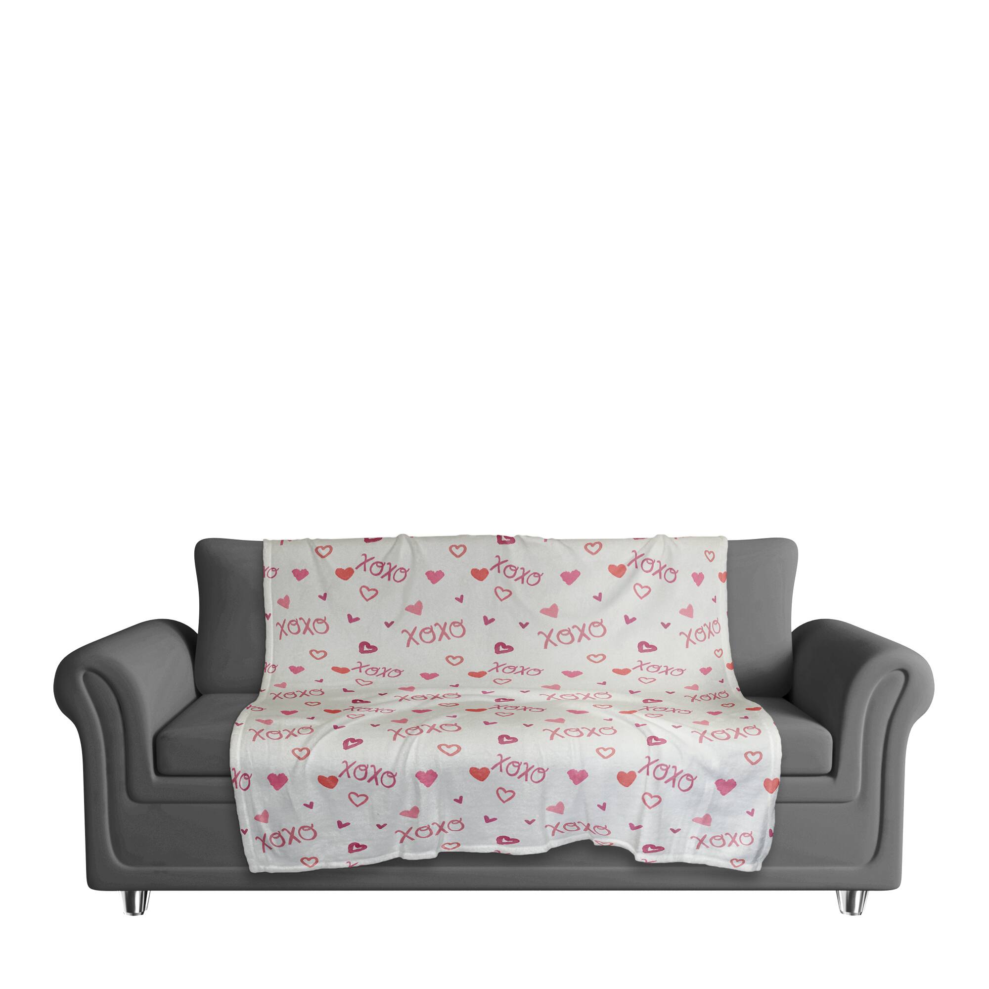XOXO Pattern 50" x 60" Coral Fleece Blanket